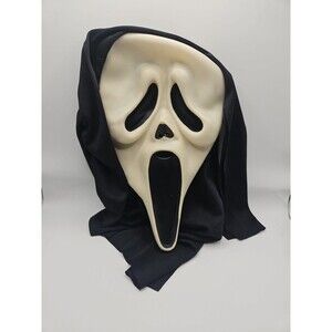 Vintage Ghost Face Scream Mask Easter Unlimited 9206S T Stamp Hooded Adult